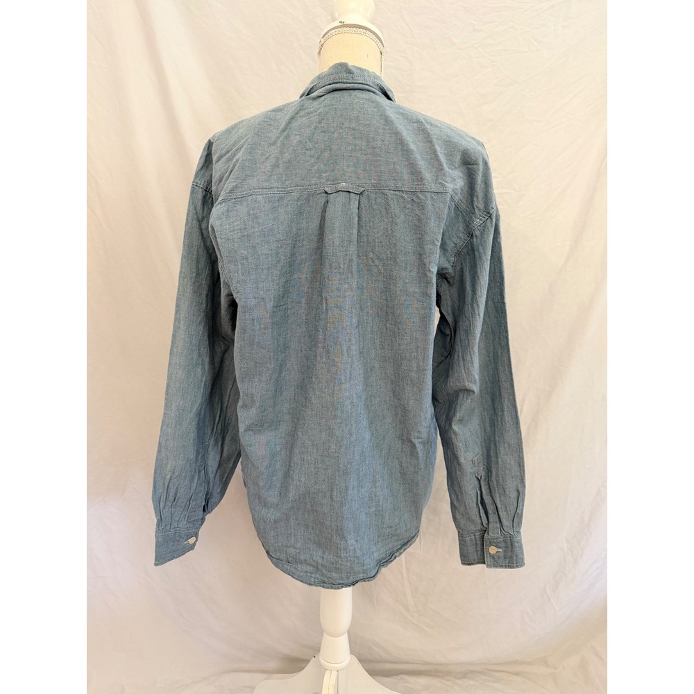 Vintage Coastline Button Down Womens Blue Embroidered Nautical Chambray Medium - Picture 2 of 8